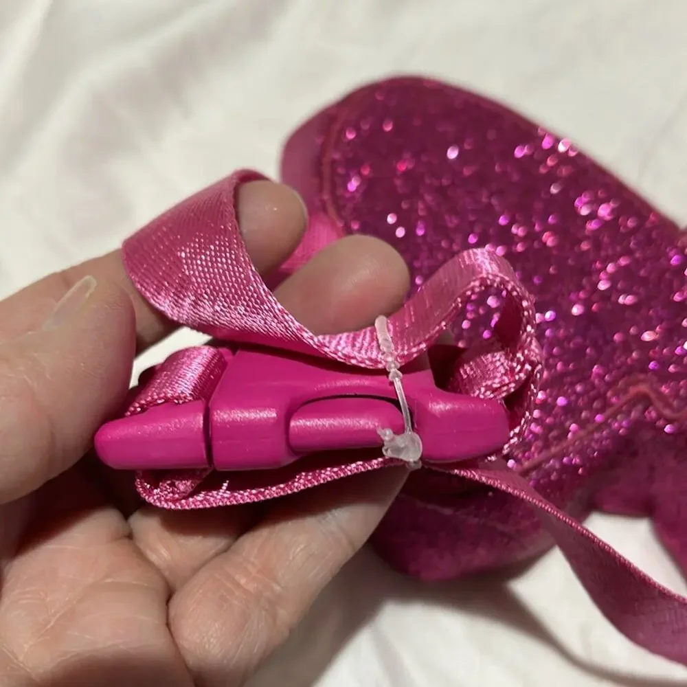Hatley hot pink glitter butterfly belt bag cross body adjustable nwt perfect